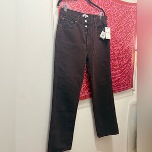 Re/Done Wine Dipped High Rise Straight Leg Jeans NWT